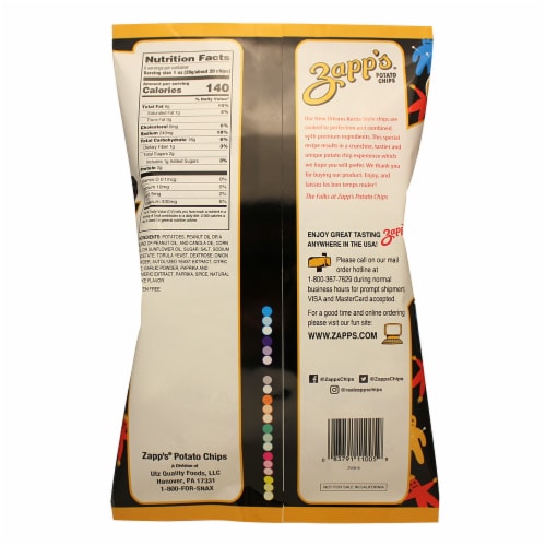 Zapp's New Orleans Kettle Style Voodoo Potato Chips Party Size Perspective: back