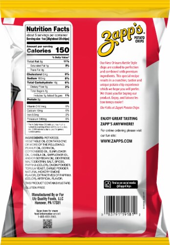 Zapp's® SPICY CAJUN CRAWTATOR® Potato Chips Perspective: back