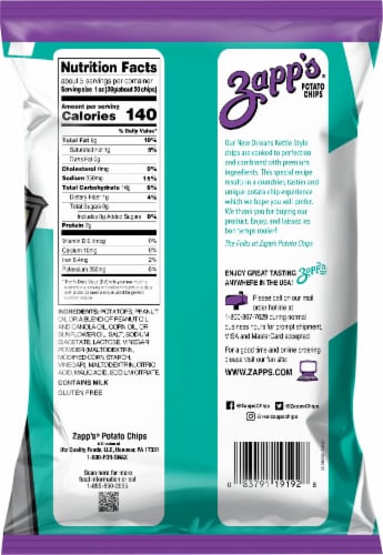 Zapp's® Salt & Vinegar New Orleans Kettle Style Potato Chips Perspective: back