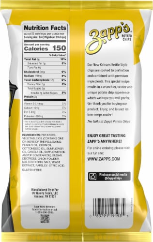 Zapp's® Sweet Creole Onion® New Orleans Kettle Style Potato Chips Perspective: back