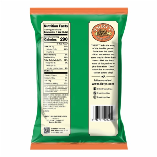 Dirty® Jalapeno Heat Potato Chips Perspective: back