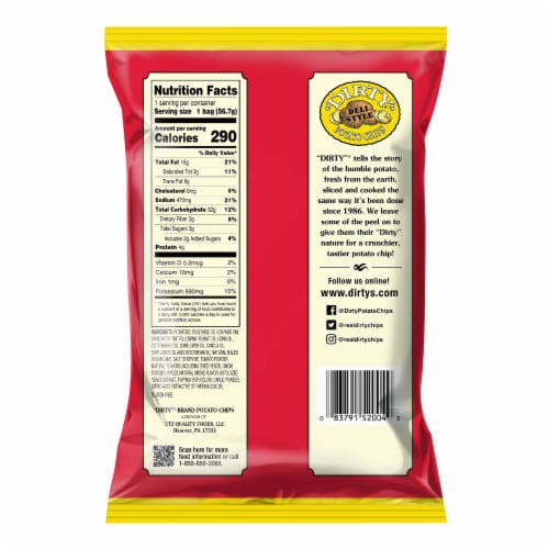 Dirty® Mesquite BBQ Kettle Potato Chips Perspective: back