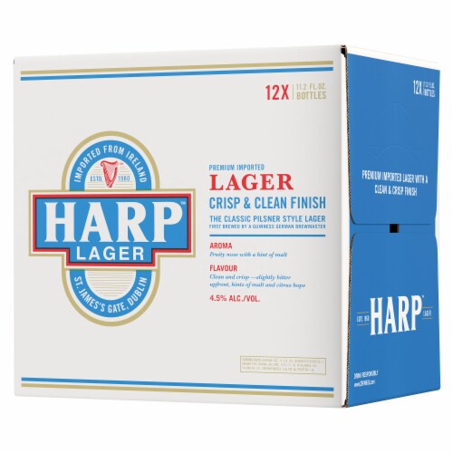 Harp Lager Beer Perspective: back