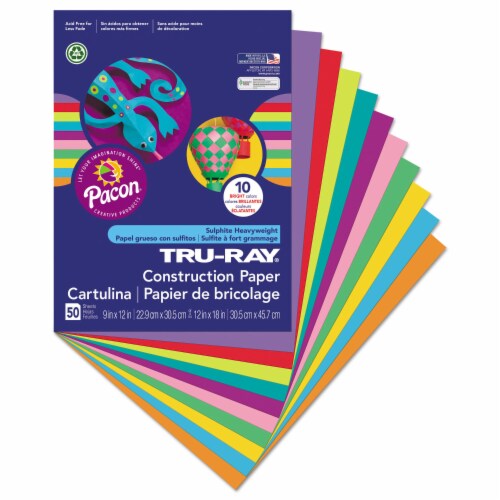 Tru-Ray Construction Paper - 12 x 9 - 50 / Pack - Black 