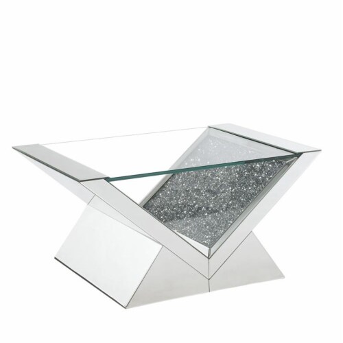 Acme noralie coffee table in mirrored & faux diamonds online