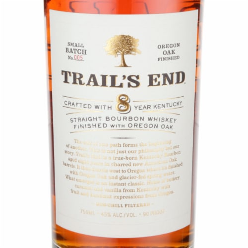 Trail's End Aged 8 Years Finished with Oregon Oak Straight Bourbon Whiskey Perspective: back