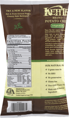 Kettle Brand Potato Chips Organic Sea Salt Perspective: back
