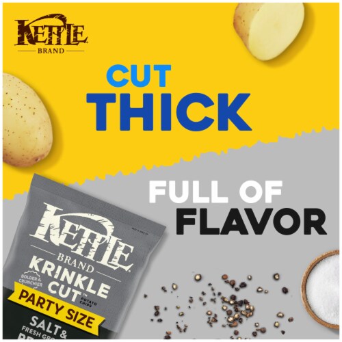 Kettle Brand Sea Salt and Fresh Ground Pepper Krinkle Cut Kettle Potato Chips Party Size Perspective: back