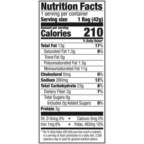 Kettle Brand Potato Chips, Sea Salt & Vinegar Kettle Chips, Snack Bag, 1.5 Oz Perspective: back