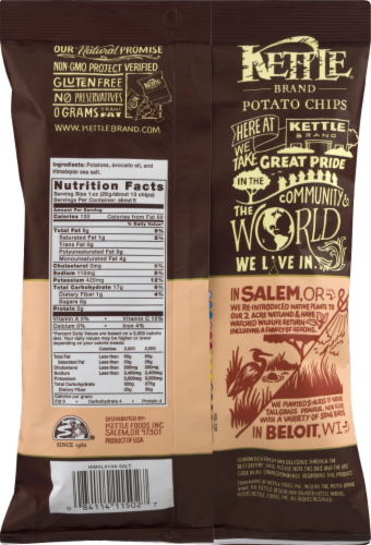 Kettle® Brand Avocado Oil Himalayan Salt Potato Chips Perspective: back
