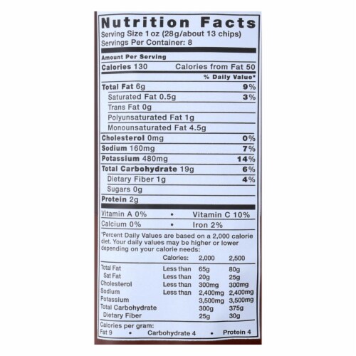 Kettle Brand Potato Chips Less Fat Sea Salt Kettle Chips Perspective: back