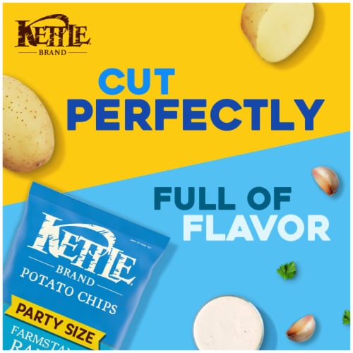 Kettle Brand Potato Chips, Farmstand Ranch Kettle Chips, Party Size, 13 Oz Perspective: back