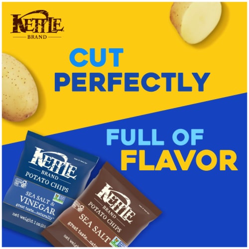 Kettle Brand® Sea Salt and Salt & Vinegar Kettle Potato Chips Variety Pack Perspective: back