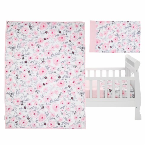 Bedtime Originals Blossom 4-Piece Toddler Bedding Set - Pink, Garden, Floral Perspective: back
