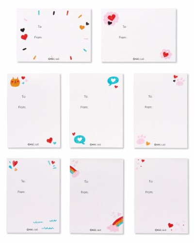 American Greetings Fur Real Classroom Valentine Cards for Kids Perspective: back