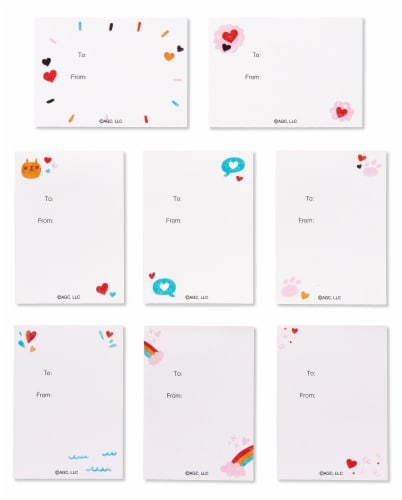 American Greetings Fur Real Classroom Valentine Cards for Kids Perspective: back