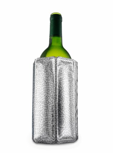 Vacu Vin Rapid Ice Active Cooler Wine Bottle Chilling Sleeve Set of 2, Silver Perspective: back