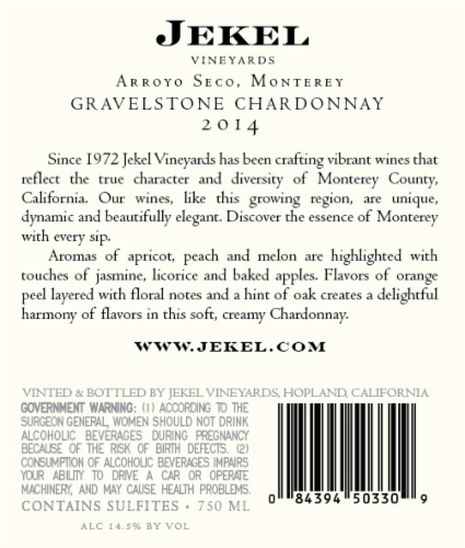Jekel Chardonnay 750 Ml King Soopers