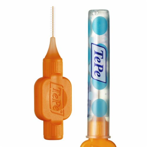TEPE Interdental Brush Original Cleaners - Dental Brushes Between Teeth 25 Pk, Orange .45mm Perspective: back