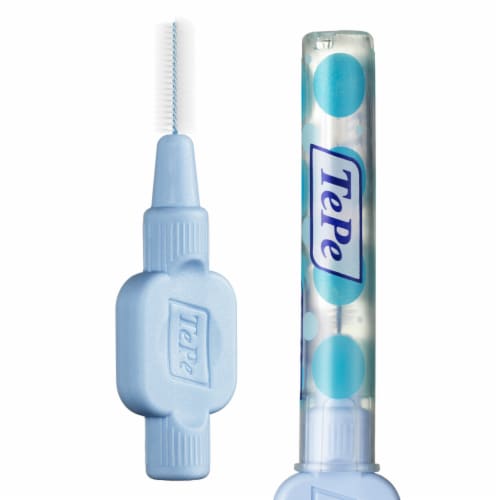 TEPE Interdental Brush Extra Soft Cleaners - Dental Brushes Between Teeth 8 Pk, Blue .6mm Perspective: back