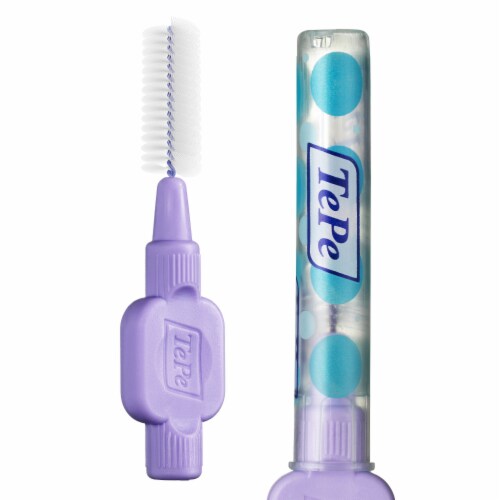 TEPE Interdental Brush Extra Soft Cleaners - Dental Brushes Between Teeth 25 Pk, Purple 1.1mm Perspective: back