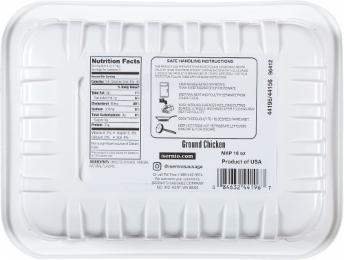 Isernio's® Premium Lean Ground Chicken 96% Perspective: back