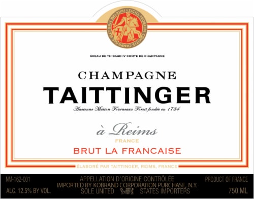 Taittinger La Francaise Brut Champagne Perspective: back