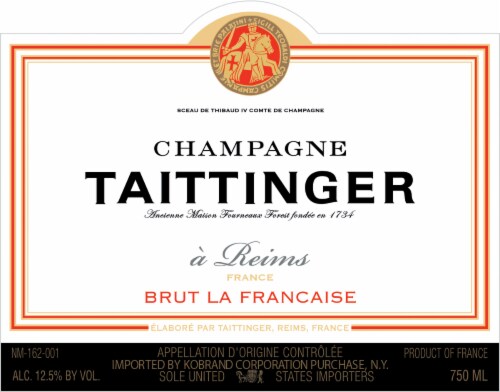 Taittinger La Francaise Brut Champagne Perspective: back