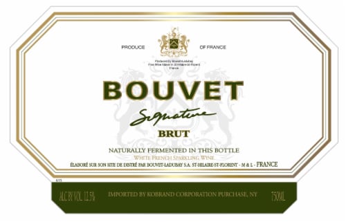 Bouvet Brut Signature Sparkling Wine Perspective: back
