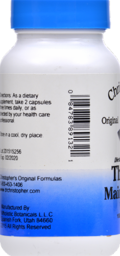 Christopher's Thyroid Maintenance Formula Perspective: back