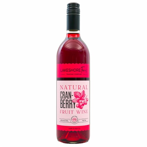 Lakeshore Farms Natural Cranberry Fruit Wine Perspective: back