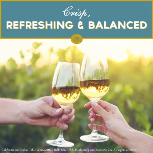 Bella Sera Pinot Grigio Italian White Wine Perspective: back