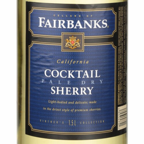 Fairbanks Pale Dry Cocktail Sherry Dessert Wine Perspective: back