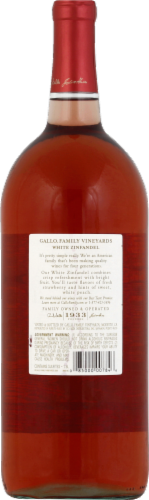 Gallo Family Vineyards White Zinfandel California Wine Perspective: back