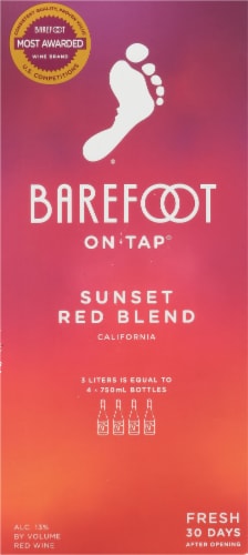 Barefoot Cellars On Tap Red Blend California Wine Box Perspective: back