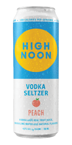 High Noon Peach Vodka Soda Ready to Drink Cocktail Single Can Perspective: back