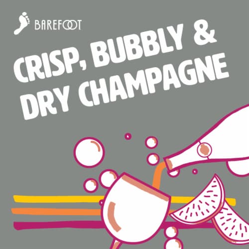 Barefoot® Bubbly Brut Cuvee Champagne Mini Sparkling White Wine Perspective: back