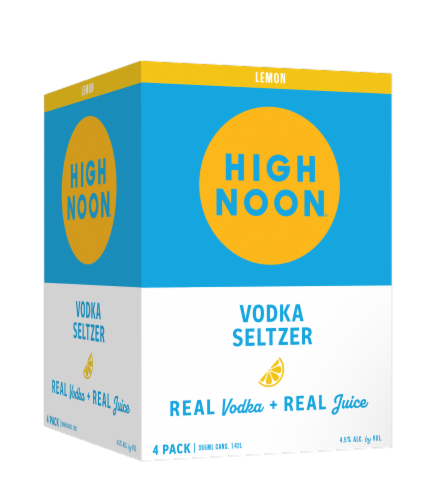 High Noon Lemon Vodka Hard Seltzer Perspective: back
