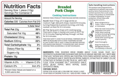 Home Chef Breaded Pork Chops Perspective: back