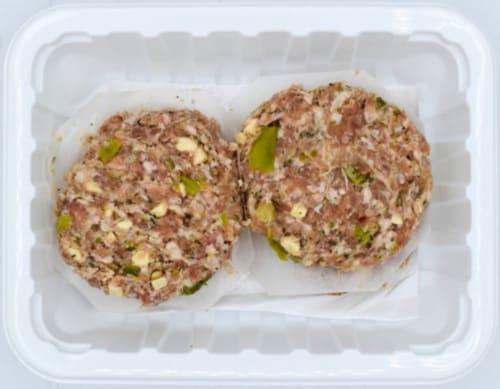 Hatch Green Chile & Pepper Jack Cheese Pork Patties Perspective: back