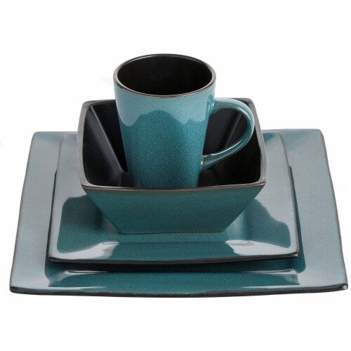 Gibson Elite Kiesling Dinnerware Set - Turquoise Perspective: back