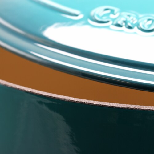 Gibson 7 qt Crock Pot Dutch Oven, Teal Perspective: back