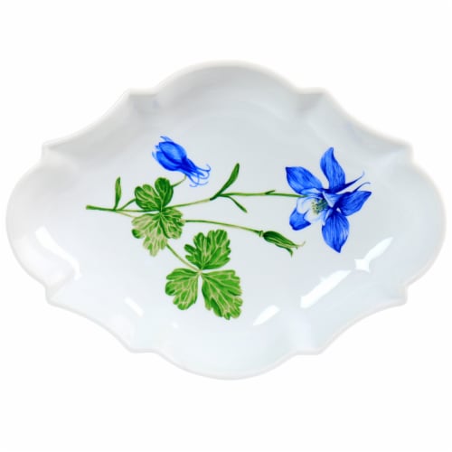 Martha Stewart Botanical Garden White Ceramic Serving Platter Perspective: back