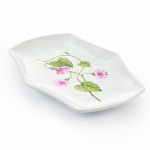 Martha Stewart Botanical Garden Ceramic Plate Set - White Perspective: back