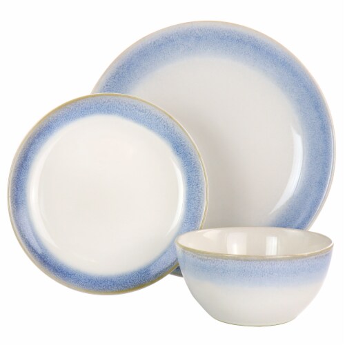 Martha Stewart White & BlueReactive Dinnerware Set Perspective: back