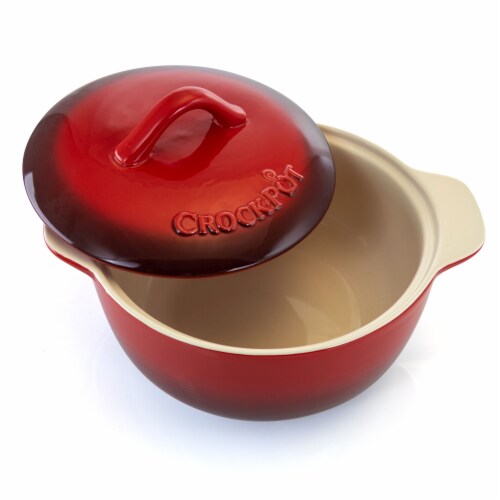 Crock-Pot Artisan Stoneware Casserole Dish - Gradient Red Perspective: back