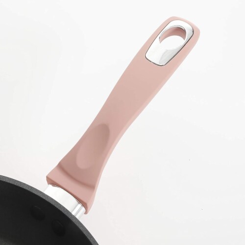 Oster 12 Piece Aluminum Non Stick Home Frying Pot & Pan Cookware Set, Dusty Rose Perspective: back