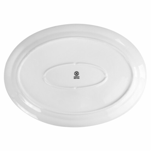 Martha Stewart Classic Ceramic Oval Platter - White Perspective: back