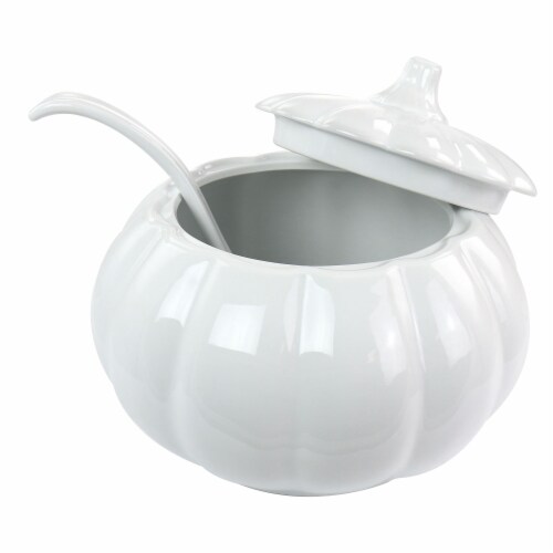 Martha Stewart Ceramic Tureen Set - White Perspective: back