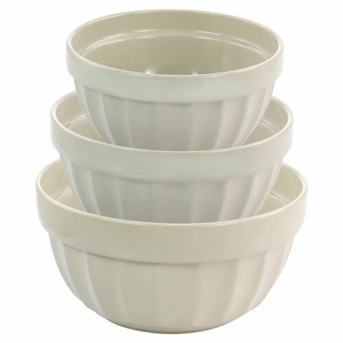 Martha Stewart Stoneware Bowl Set - Beige Perspective: back